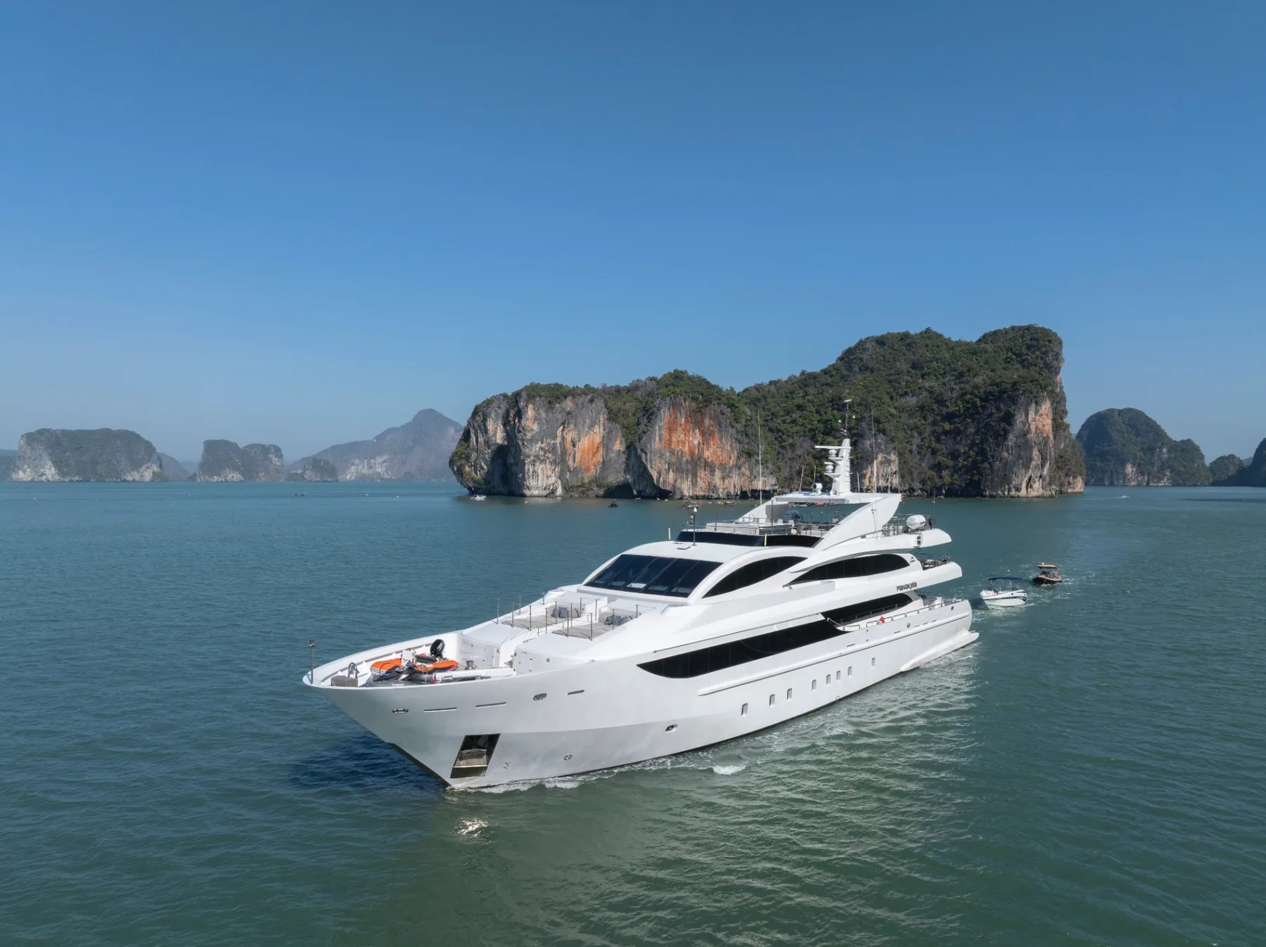 Panakeia superyacht charter at anchor in Phang Nga Bay, Phuket Thailand