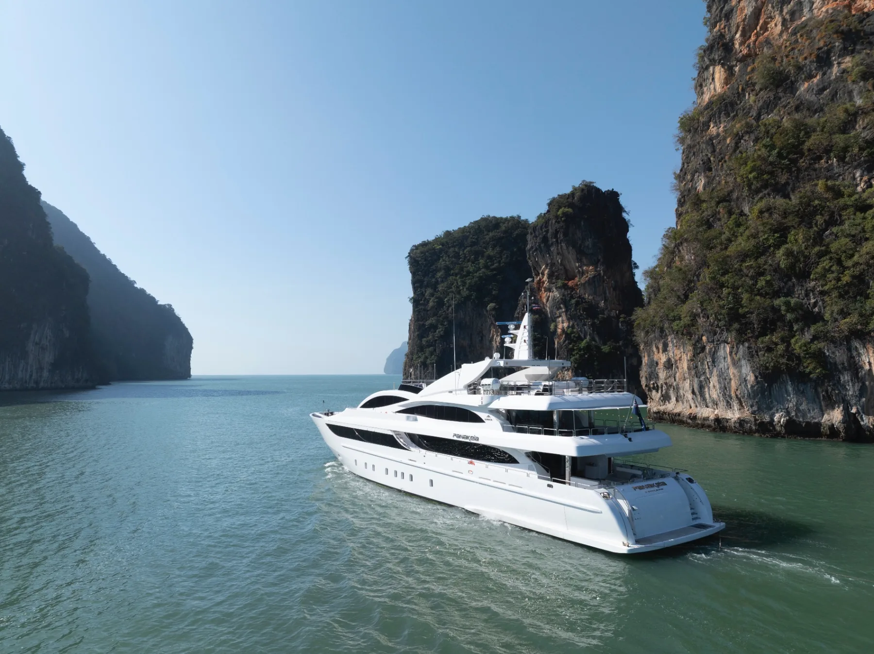Panakeia yacht charter between Phang Nga limestone cliffs